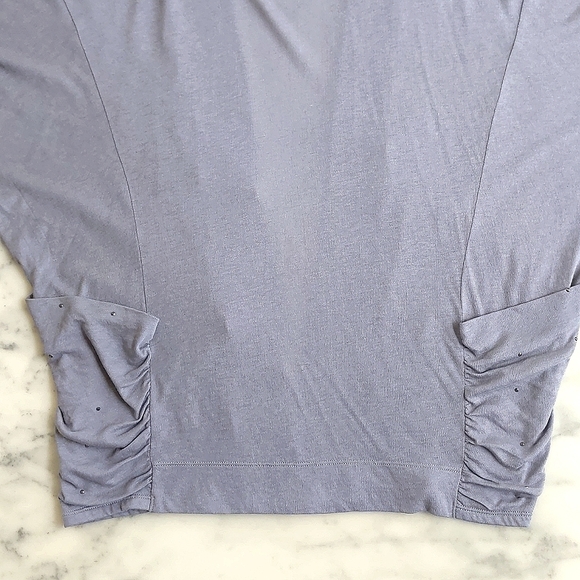 NWT Express Cotton Modal Short Sleeve Loose Fit Open Front Top w/sparkling decor - Picture 5 of 5